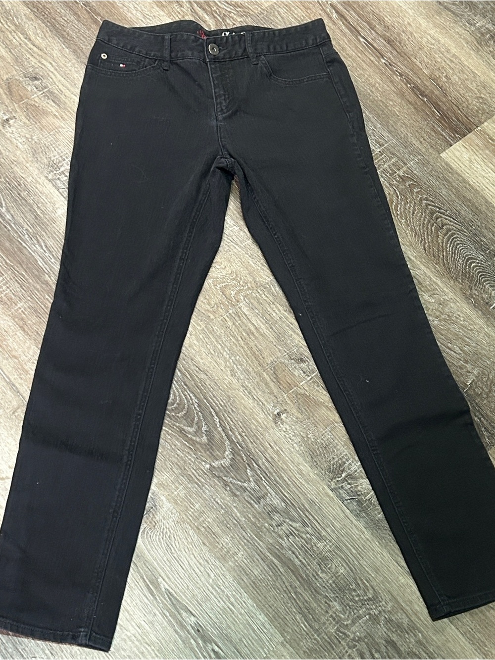 ⁠Tommy Hilfiger Spirit Skinny Jeans Black Size 10R Mid Rise Classic Logo Denim